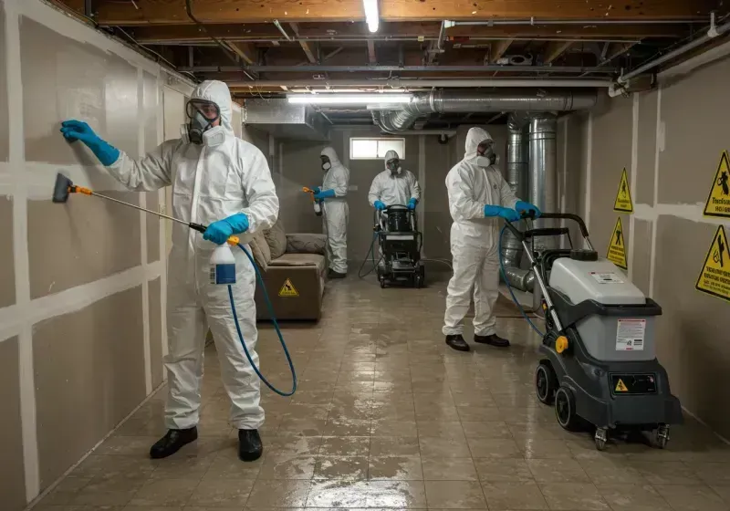 Basement Moisture Removal and Structural Drying process in Corozal, PR